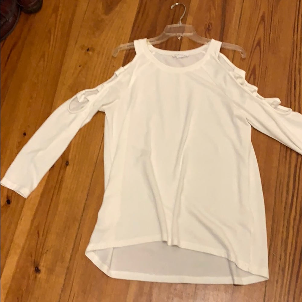 White off the shoulder long sleeve top